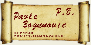 Pavle Bogunović vizit kartica
